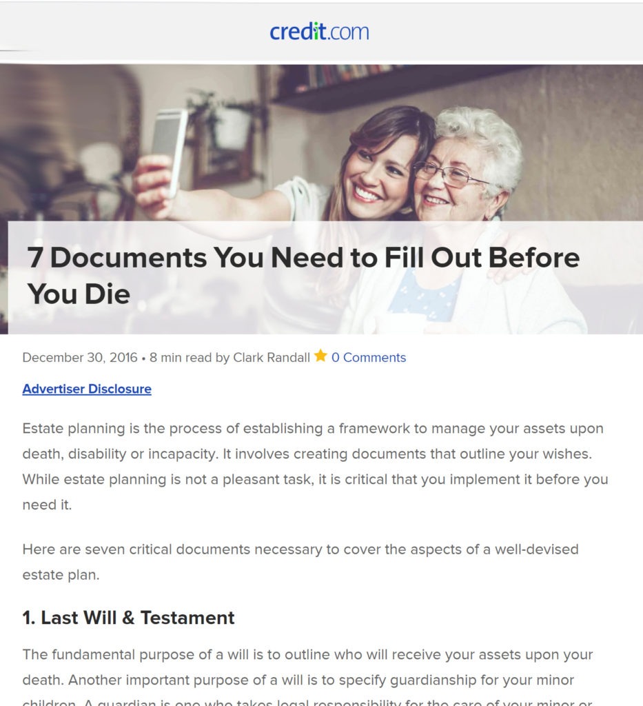 Estate Planning: Things to Do Before You Die